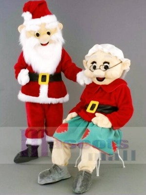 Mr. Santa Claus Father Christmas/Mrs. Santa Claus Mascot Costumes People