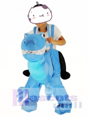 For Children/ Kids Piggyback Carry Me Ride on Blue Dragon Mascot Costume