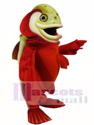 Red Arctic Char Mascot Costumes Fish