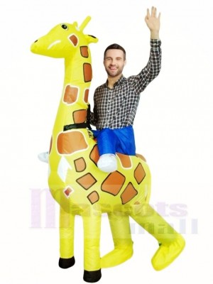 Giraffe Carry me on Christmas Inflatable Halloween Xmas Costumes for Adults