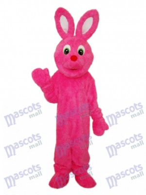 Easter Pink Furry Rabbit Mascot Adult Costume