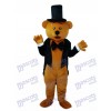 Bear in Black Suit Mascot Adult Costume