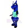 Blue Horse with Green T-shirt Mascot Costumes Animal