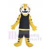 Fierce Tiger in Black Vest Mascot Costume Animal