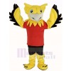 Yellow Gryphon with Red T-shirt Mascot Costume Animal