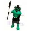 Green Muscle Devil Mascot Costume Cartoon