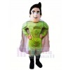 Superman Hero with Green Clothes Mascot Costume Cartoon 	