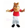 Bulldog with Red T-shirt Mascot Costume Cartoon