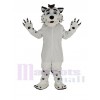 White Leopard with Blue Eyes Mascot Costume Animal