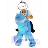 For Children/ Kids Piggyback Carry Me Ride on Blue Dragon Mascot Costume