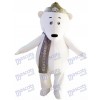 Polar Bears with Grey Hat and Scarf Mascot Costume Animal 