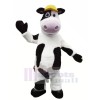 Furry Cow with Yellow Hat Mascot Costumes