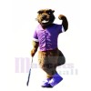 Beaver with Purple T-shirt Mascot Costumes Animal