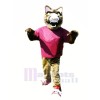 Fierce Jaguar with Purple T-shirt Mascot Costumes 	