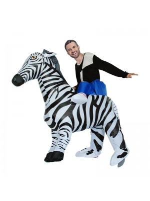 Zebra Carry me Ride on Inflatable Costume Halloween Christmas Jumpsuit for Adult/Kid