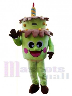 Green Birthday Cake Mascot Costume 