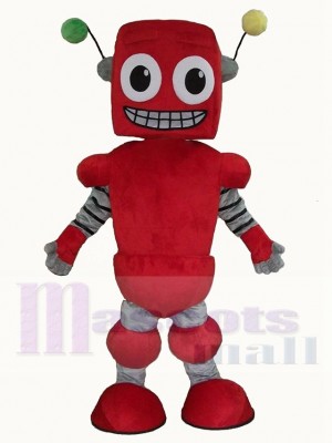Cute Red Robot Mascot Costume Cartoon