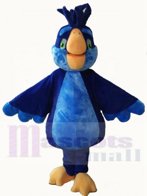 Blue Parrot Bird Mascot Costume Animal with Green Eyes