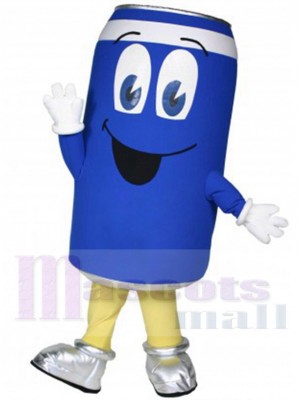 Blue The Can Man Mascot Costume Cartoon