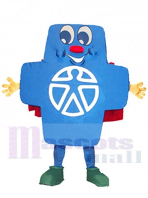 Blue Balance Board Mascot Costume Cartoon