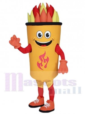 School Burning Torch Mascot Costume Cartoon