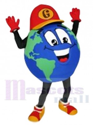 Cute The Global Guy Earth Mascot Costume Cartoon