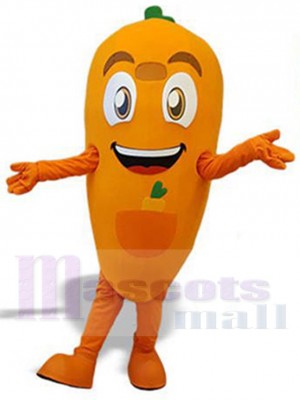 Happy Orange Carrot Mascot Costume Cartoon