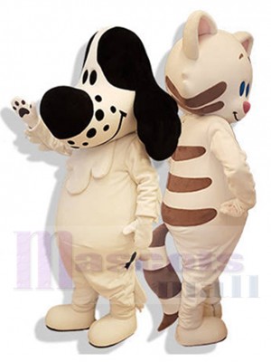 Cute Therapy dog and Savannah Cat Mascot Costume Animal