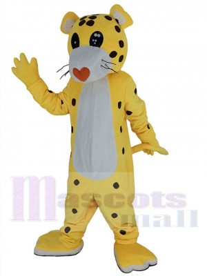 Cheetah Leopard Mascot Costume with Red Love Nose Animal