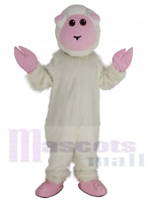 Cute Goat Sheep Mascot Costume Animal with Pink Face	