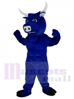 Strong Blue Bull Mascot Costume Animal