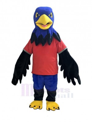 Hawk Bird in Red T-shirt Mascot Costume Animal