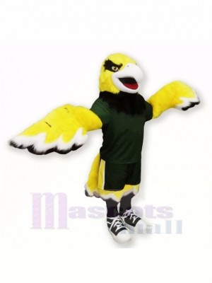 Yellow Hawk with Black Suit Mascot Costumes Cartoon