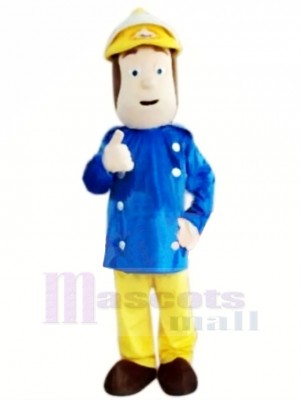 Brave Fireman Sam Mascot Costume Cartoon