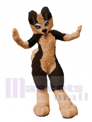 Black and Tan Husky Dog Mascot Costume Animal