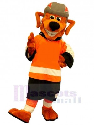 Power Sport Orange Dog Mascot Costume Animal