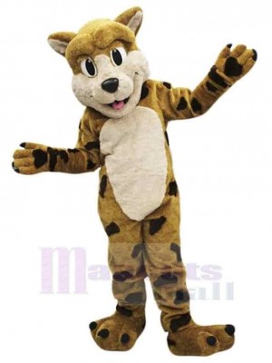 Happy Big Eyes Bobcat Mascot Costume Animal