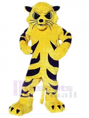 Yellow and Black Wildcat Mascot Costume Animal Adult