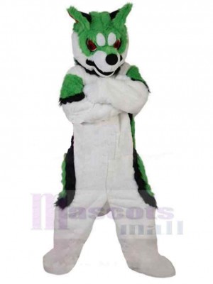 Angry Green Wolf Mascot Costume Animal