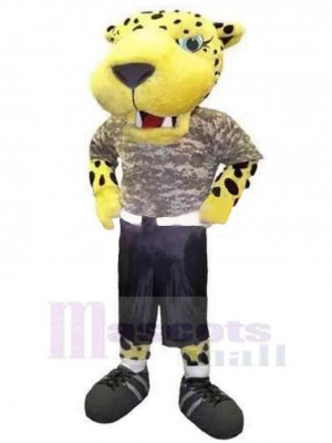 Power Yellow Leopard Mascot Costume Animal