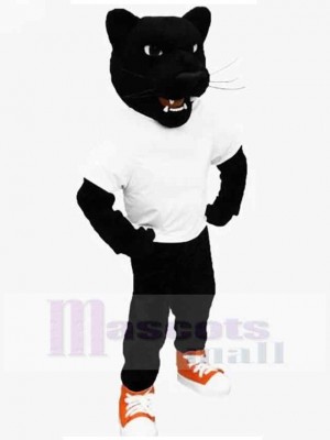 Black Panther Mascot Costume Animal with Orange Shoes