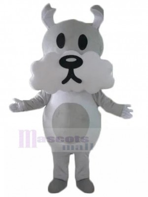 White and Gray Schnauzer Dog Mascot Costume Animal