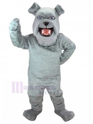 Fierce Gray British Bulldog Spike Mascot Costume Animal