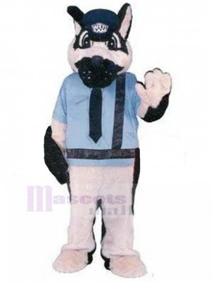 White Traffic Police Officer Dog Mascot Costume Animal