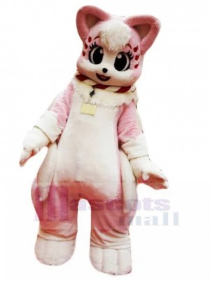 Cute Light Pink Leopard Mascot Costume Animal