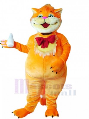 Friendly Babysitter Orange Cat Mascot Costume Animal