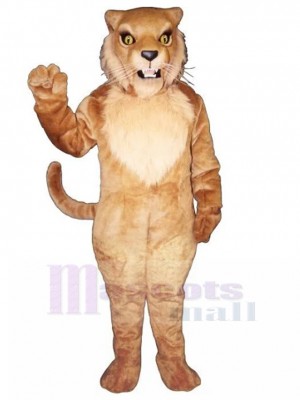 Serious Light Brown Wildcat Mascot Costume Animal