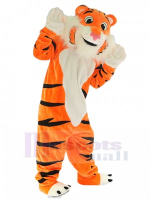 Zealous Orange Tiger Mascot Costume with White Beard Animal