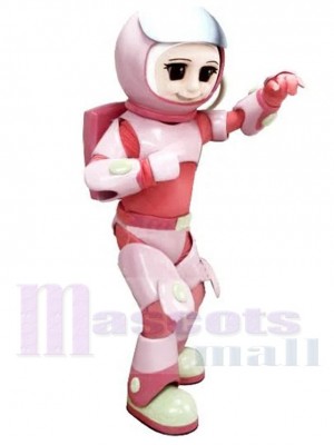 Astronaut Girl Mascot Costume in Pink Space Suit People
