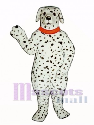 Cute Realistic Dalmatian Dog with Collar Mascot Costume Animal